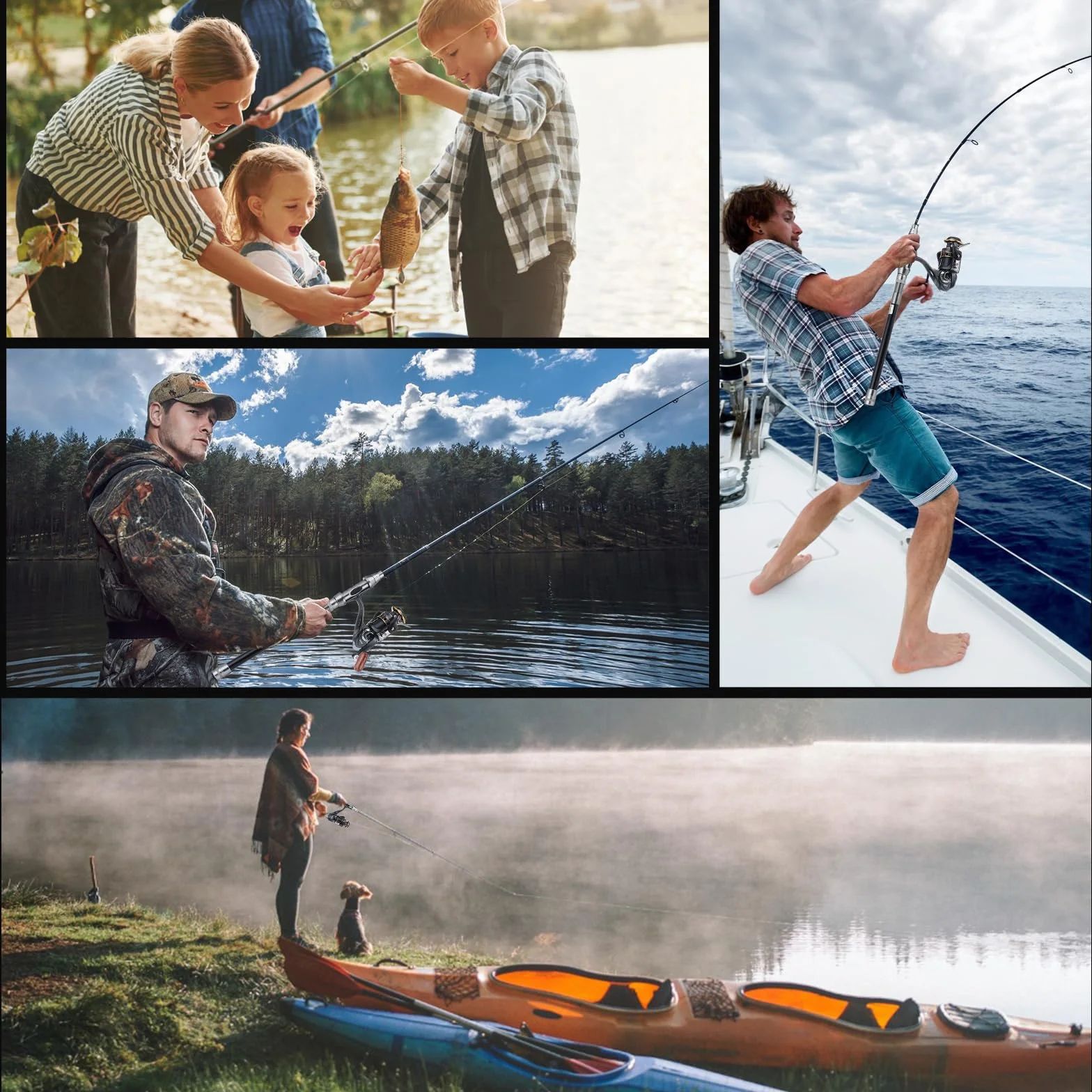 Telescopic Fishing Rod and Reel Combo Set 2.1m Metal Fishing Pole Kit