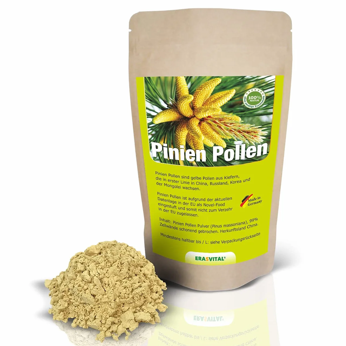 Pine Pollen I Pinien Pollen I 100g I Wildsammlung I 99% Zellwandgebrochen I en laboratorio alemán de contaminantes examinados