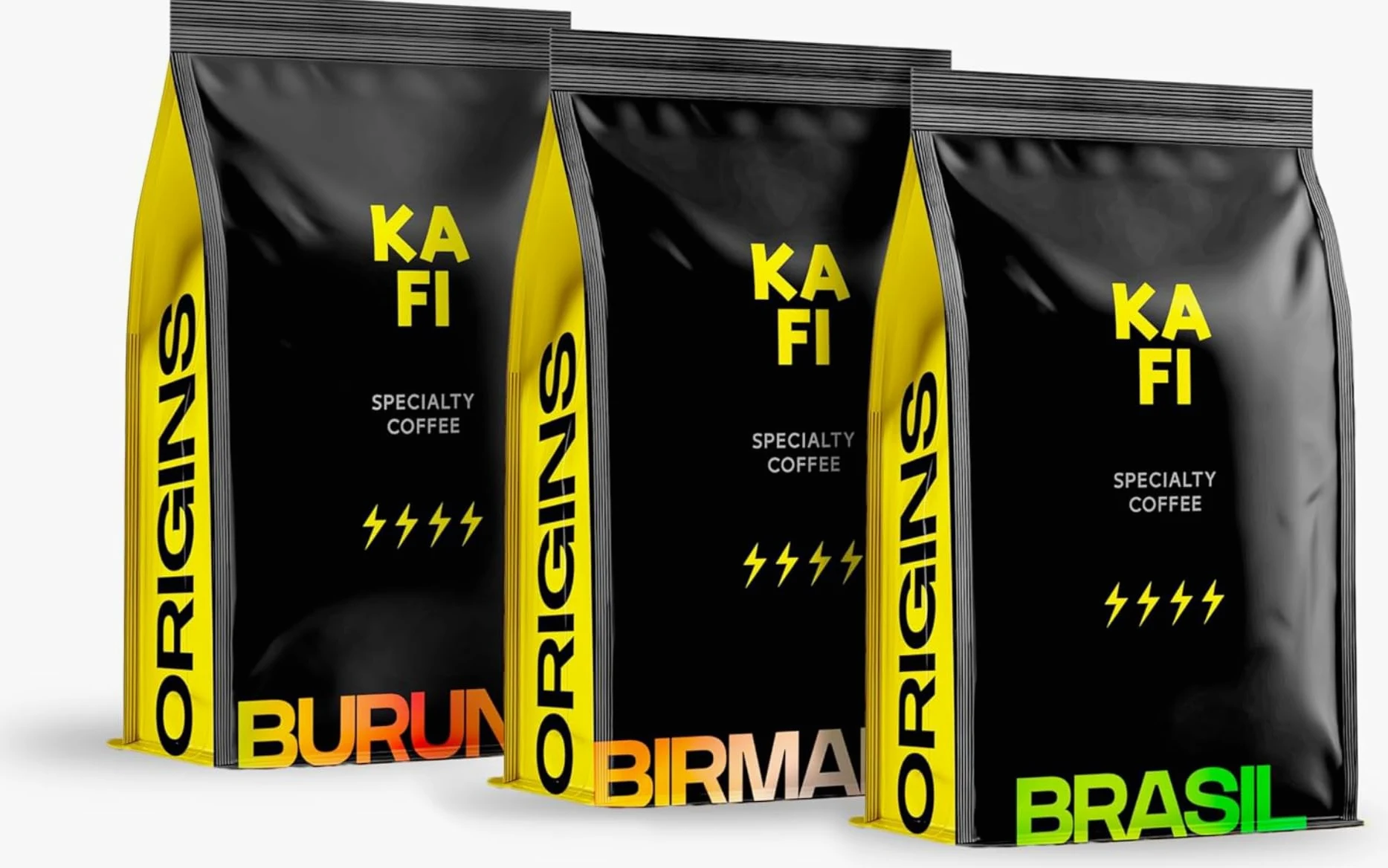 KAFI Café en Grano de Especialidad Pack 3 Continentes (Burundi, Birmania, Brasil) 1,5kg (3x500g) - 100% Arábica Natural - Notas de Fruta, Chocolate y Nuez - Ideal Cafetera Superautomática y Molinillo
