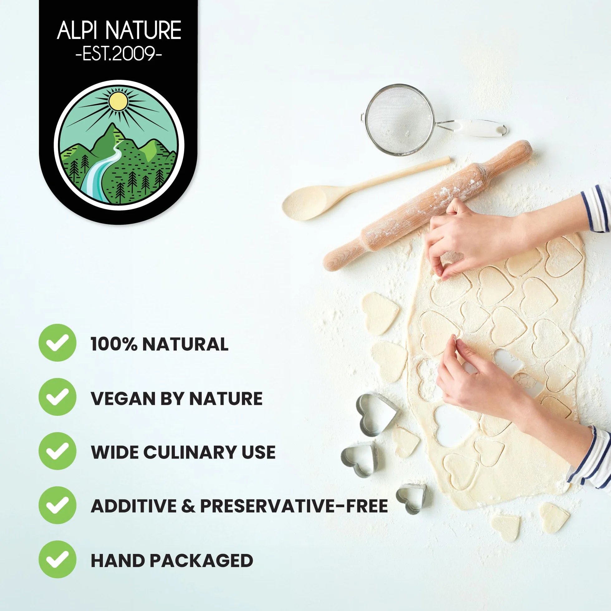 Alpi Nature Azúcar Mascabado Oscuro 1kg, Azúcar de Caña Cruda sin Refinar, Edulcorante Natural