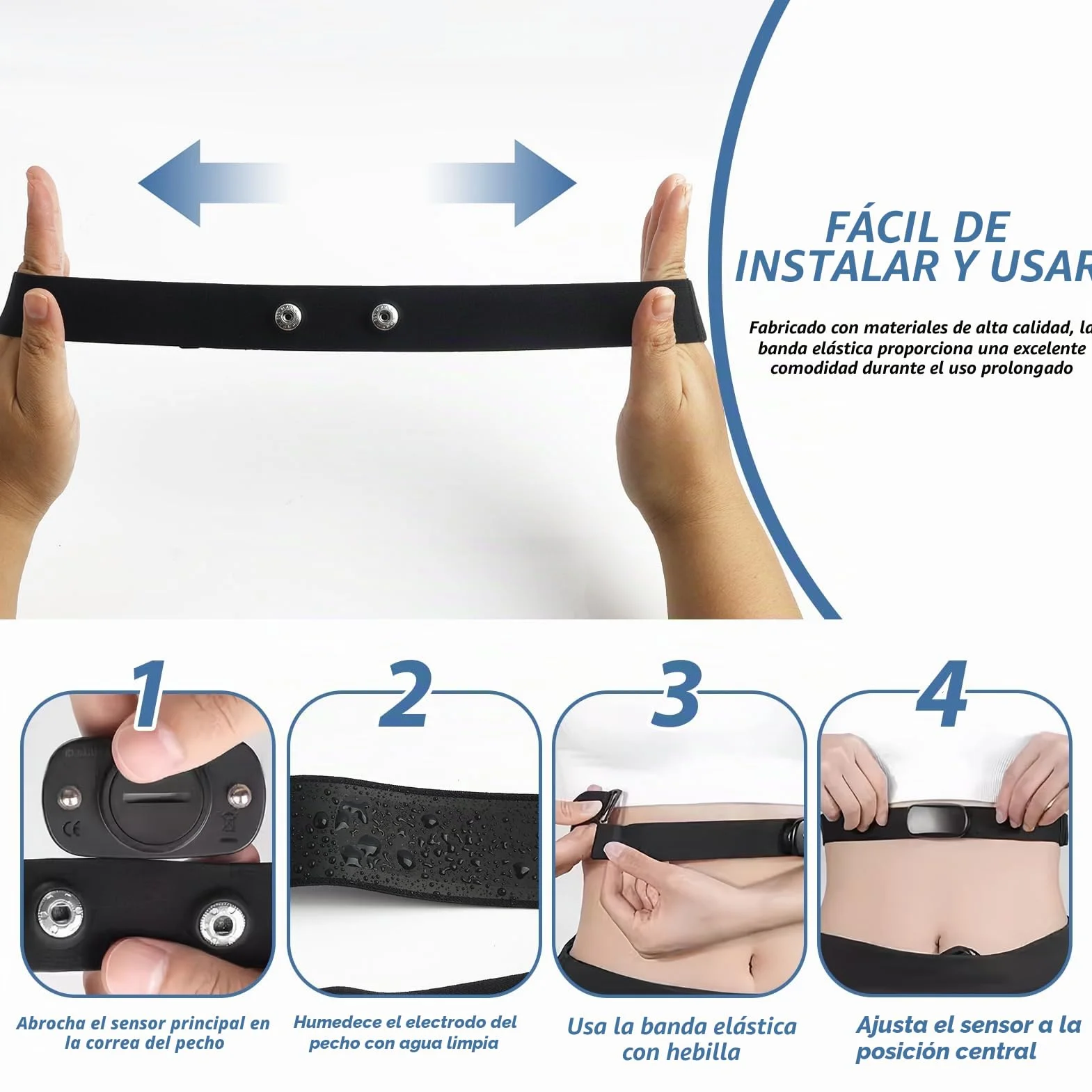 Correa de repuesto Polar H7 Compatible Coospo Wahoo Tamaño universal M-XL ANT+ Bluetooth