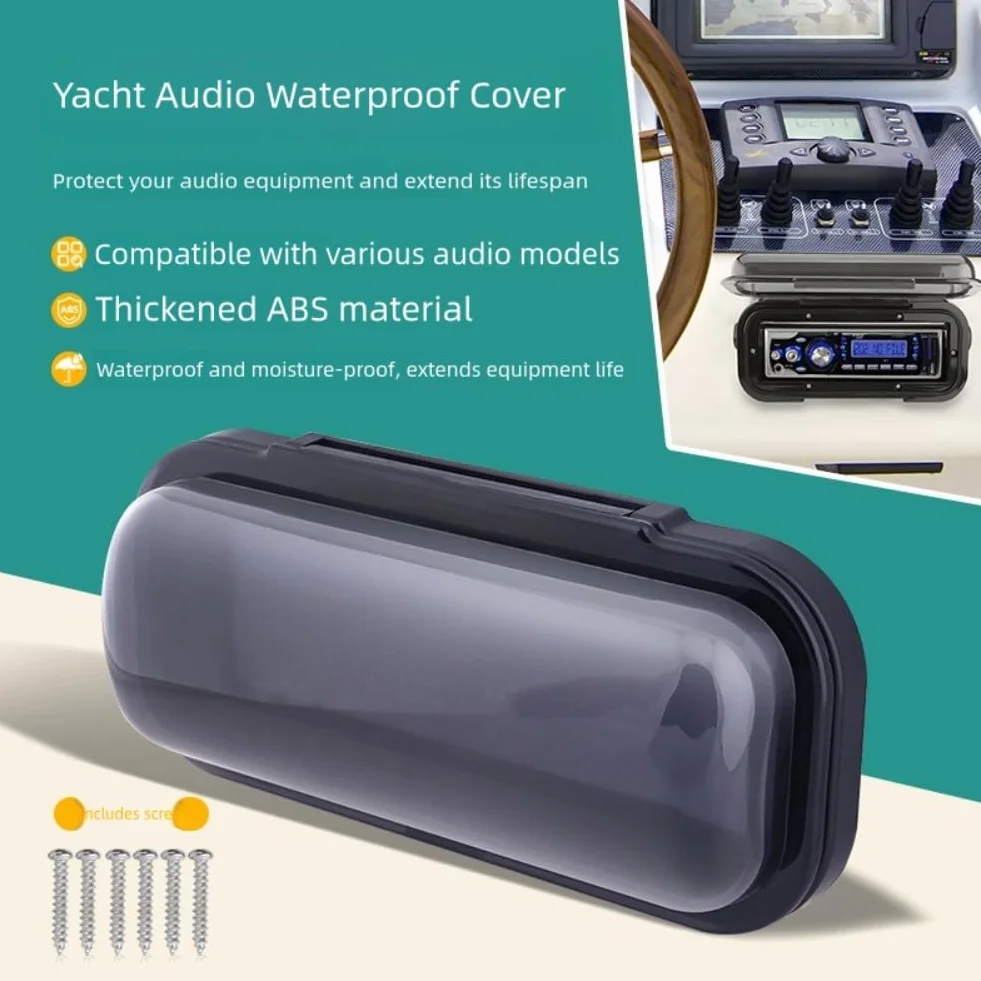 Cubiertas estéreo marinas resistentes al agua protectora radio barco antisal tapa abatible resorte