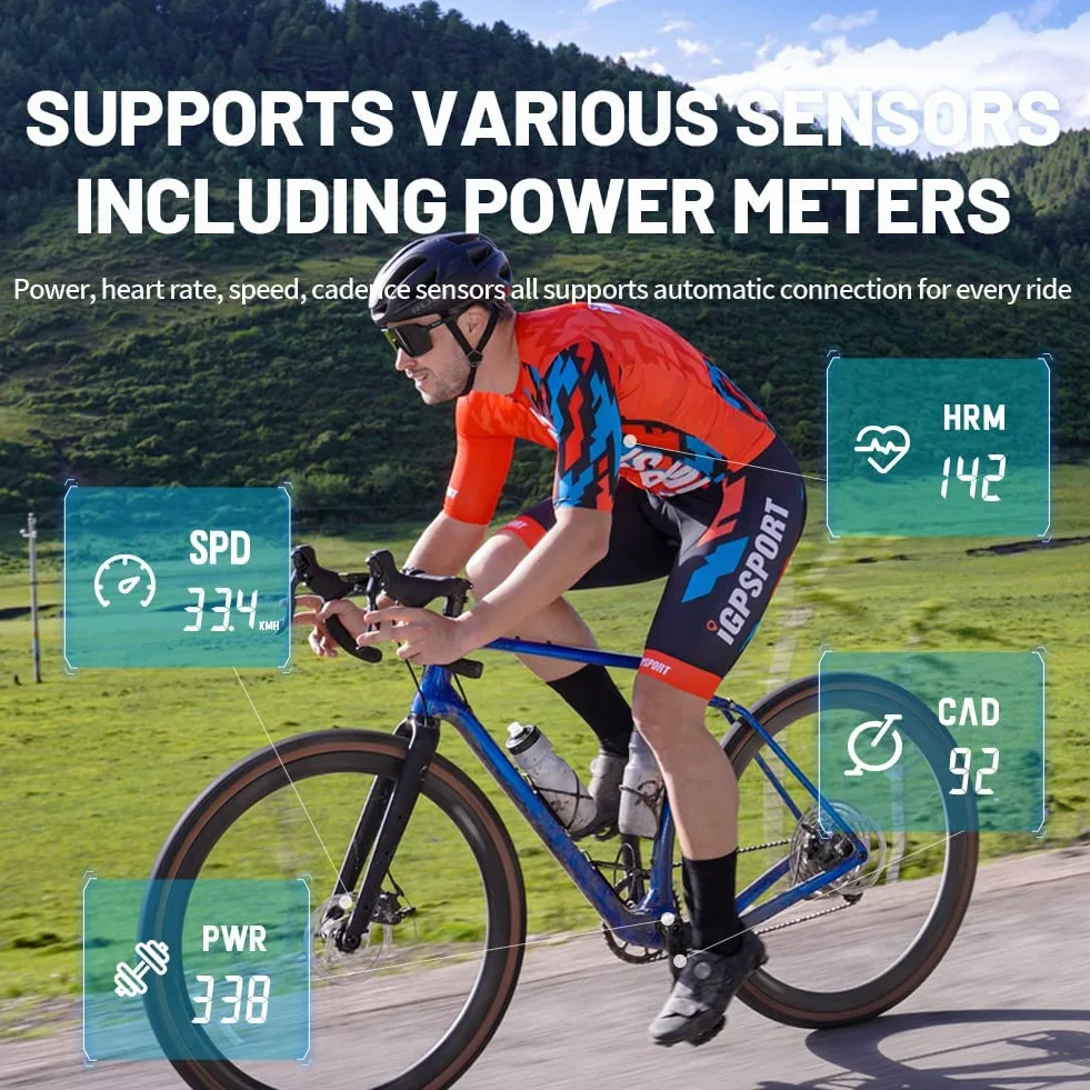 iGPSPORT BSC100S Ciclocomputador GPS 2,6 Pulgadas Ant+ Inalámbrico Impermeable IPX7 Velocímetro Odómetro 40 Horas Batería