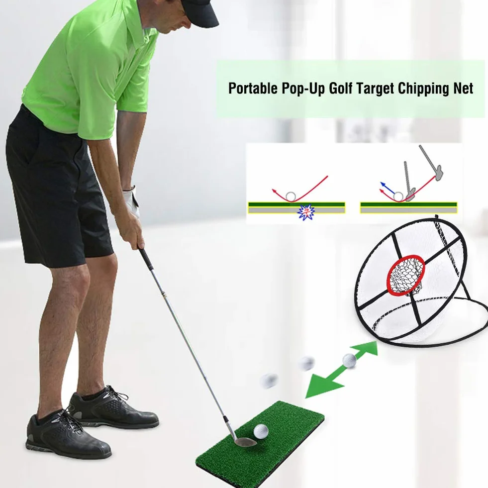 Red de Golf Chipping Entrenamiento Dos Capas Plegable para Interior Exterior Pop-up fácil Montaje