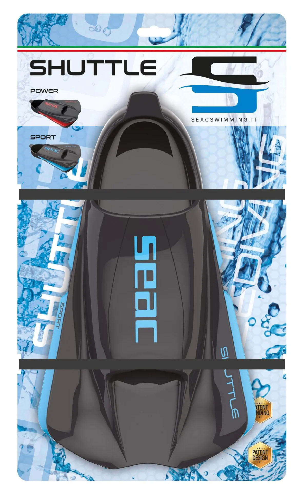 Seac Shuttle Aletas cortas de natación 100% silicona para entrenamiento cardiovascular