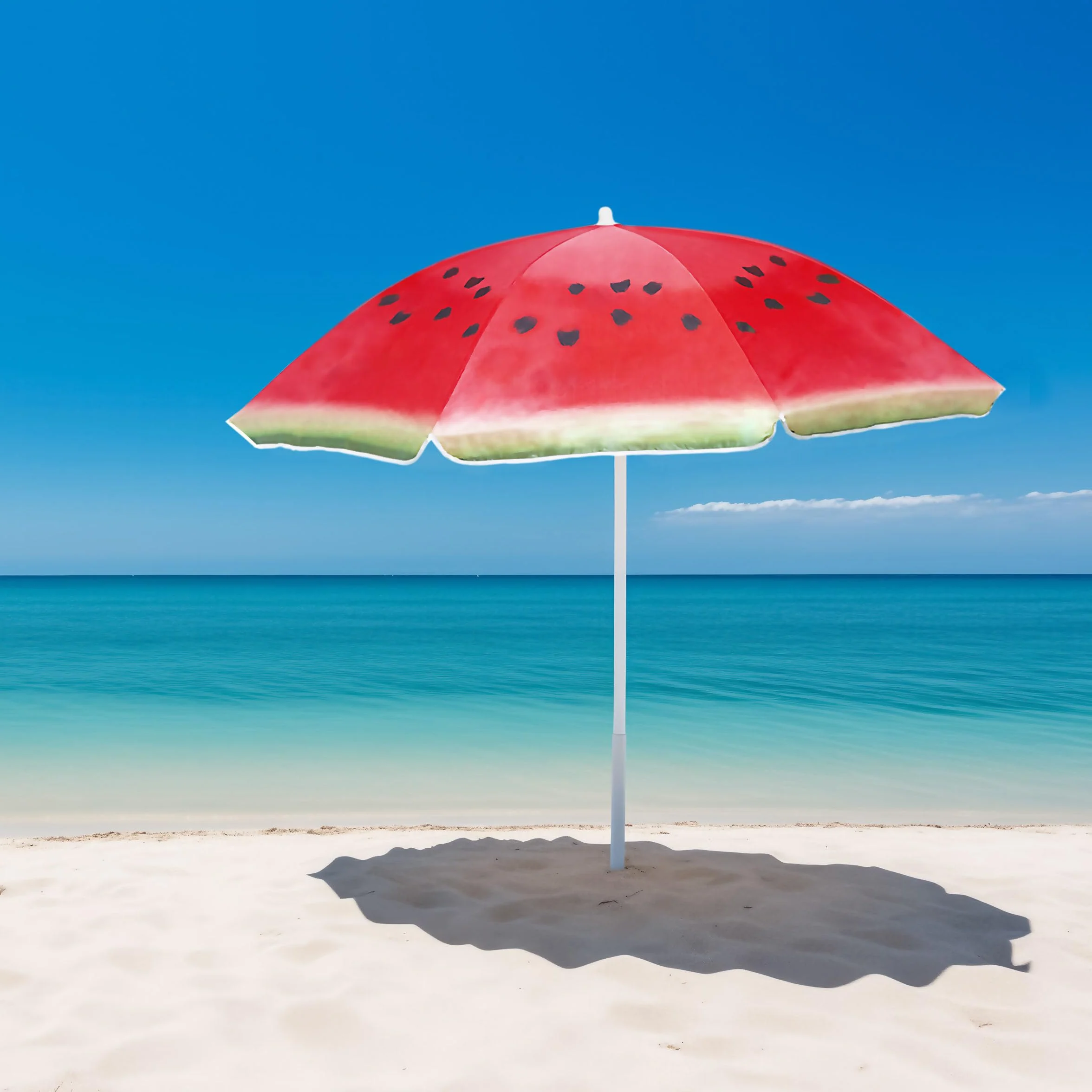 Sombrilla Playa Sandía 150 cm Nylon 8 Paneles Resistentes Ajustable Altura