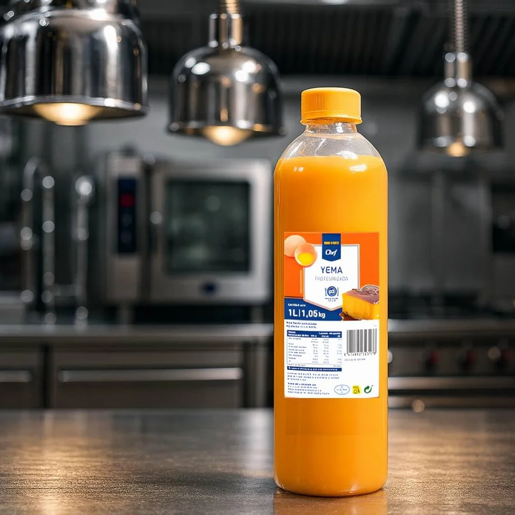 METRO Chef Yema de Huevo Liquida 1L- Para tu cocina y Postres. (Producto refrigerado) (Yema de huevo botella 1 L, 1 Botella)