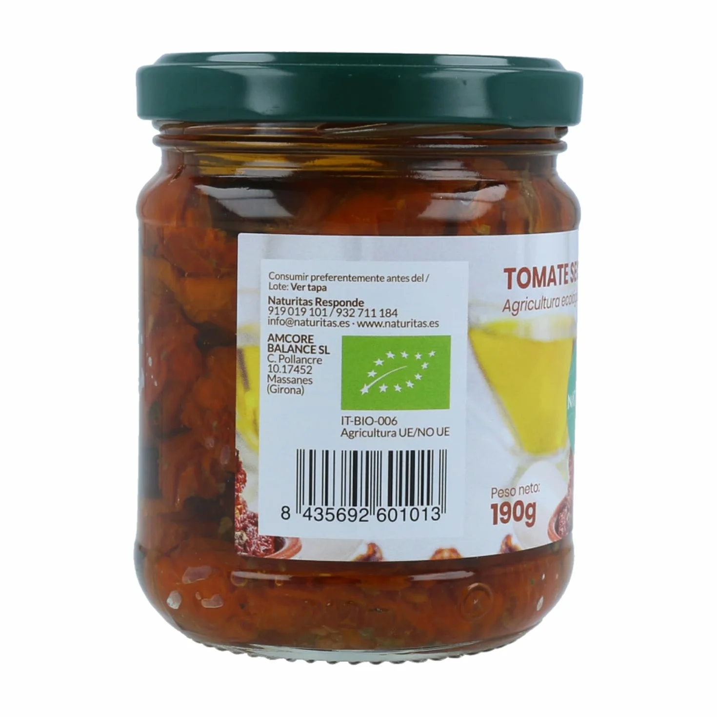 Tomate seco Bio | 190 g | Naturitas Essentials | En AOVE | Origen Italia conservado en aceite | Conservas