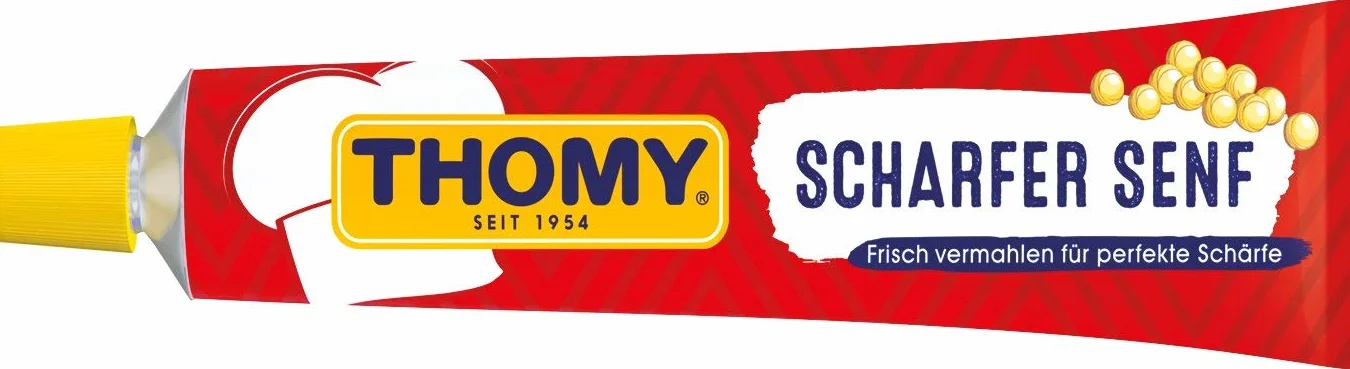 2 tubos de mostaza Thomy Scharfer Senf de 100 ml.