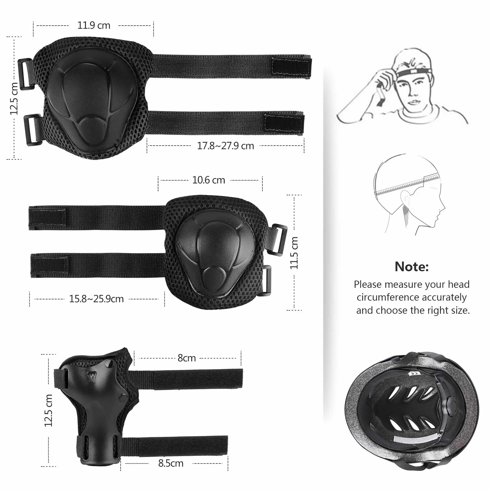 Casco y Protecciones Ajustable Infantiles Set Rodilleras Coderas para Bicicleta Scooter Ciclismo
