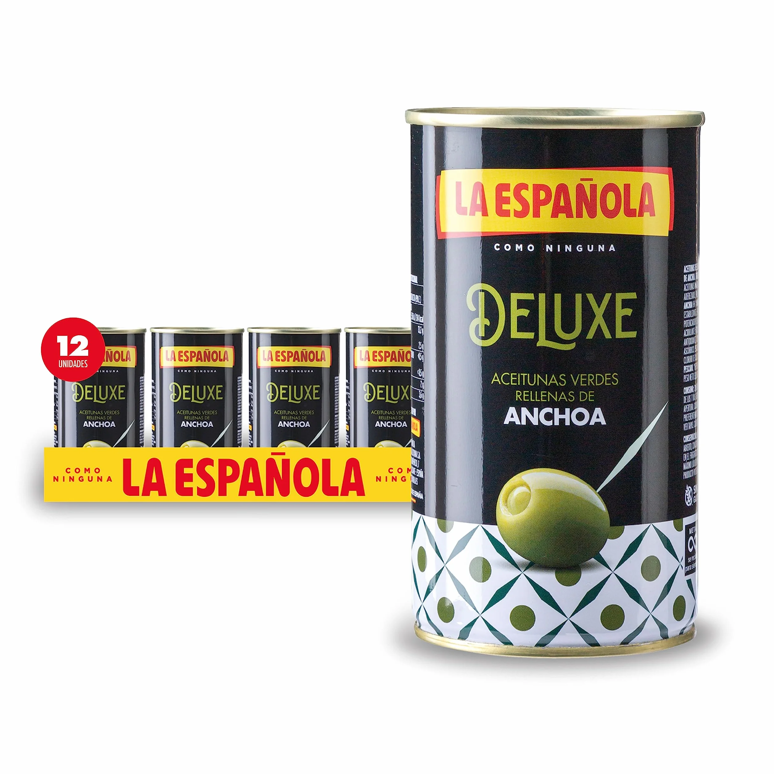 Aceitunas Rellenas de Anchoa Deluxe 150gr Pack 12 uds.