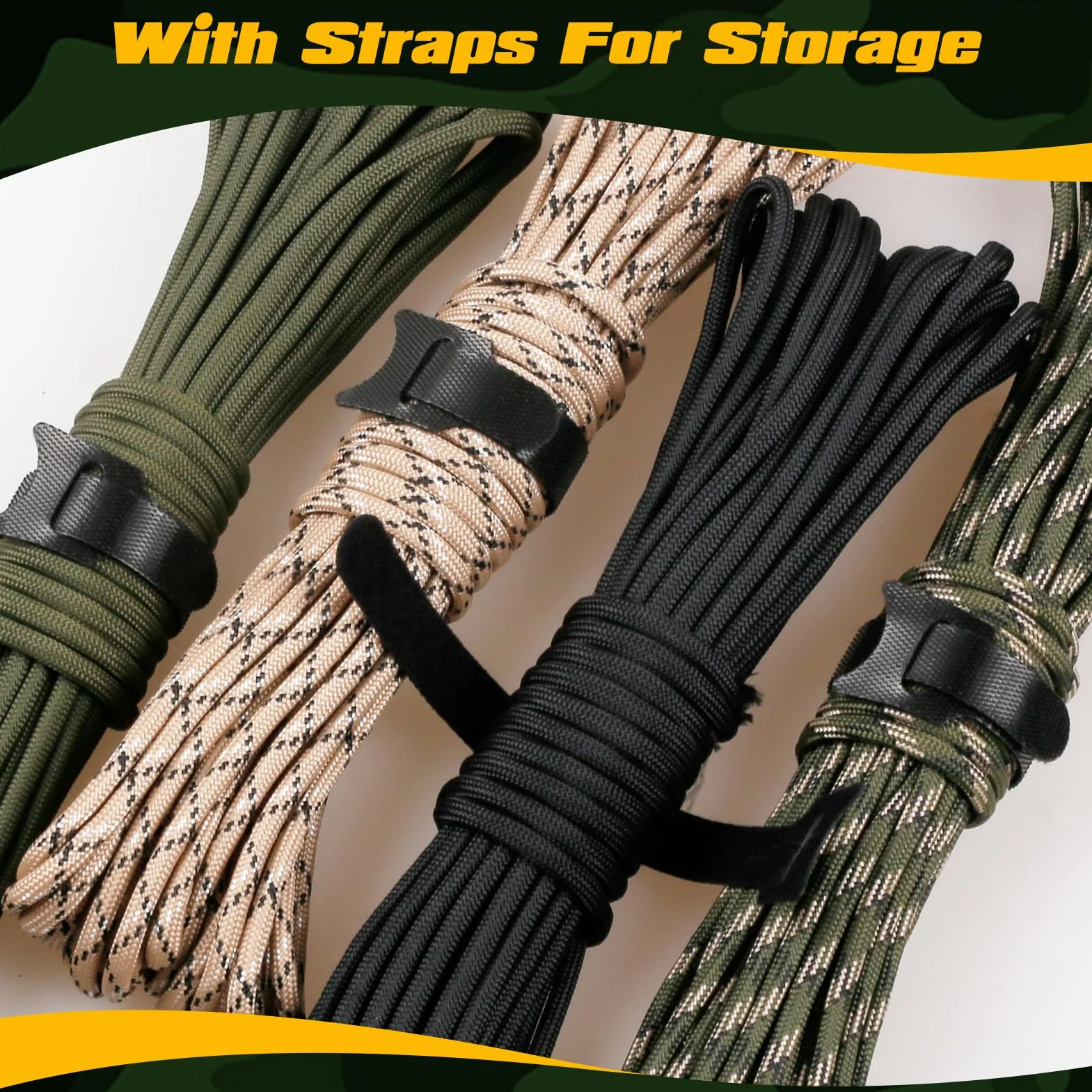 VABNEER Rollo Paracord 4mm 9 Hilos 48m 295 kg Cuerda Supervivencia