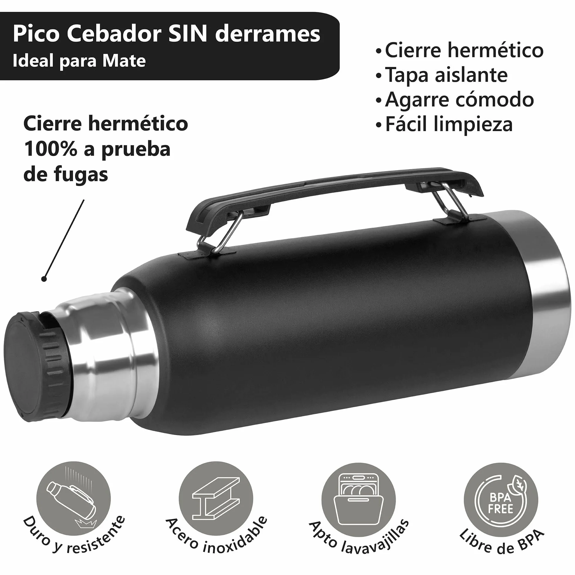 Kit Mate Argentino - Mate Argentino - Kit Mate - Yerba Mate - Mate Bombilla - Productos Argentinos - Negro