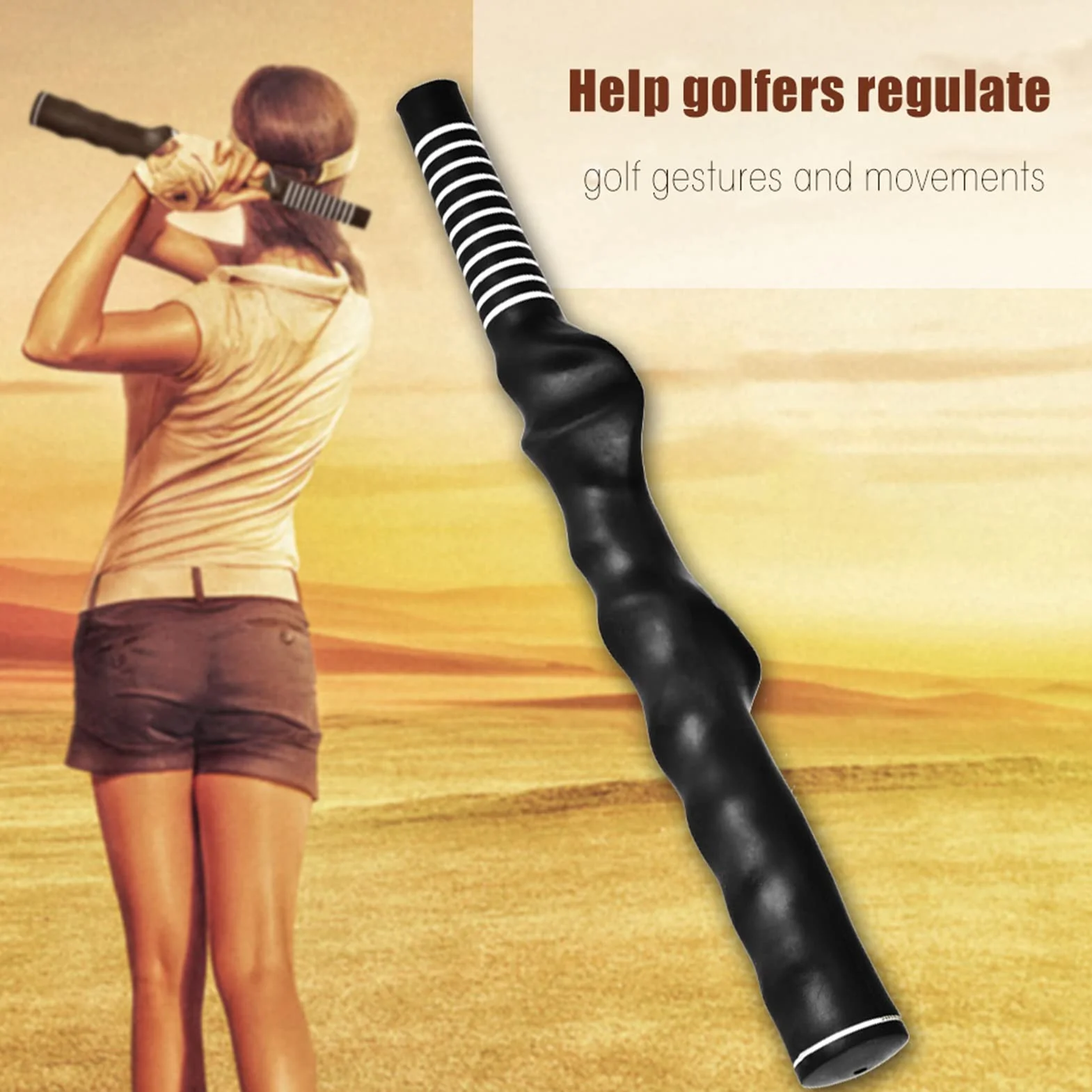 Golf Swing Trainer Grip de Entrenamiento Estándar Mano Derecha Mano Izquierda Negro
