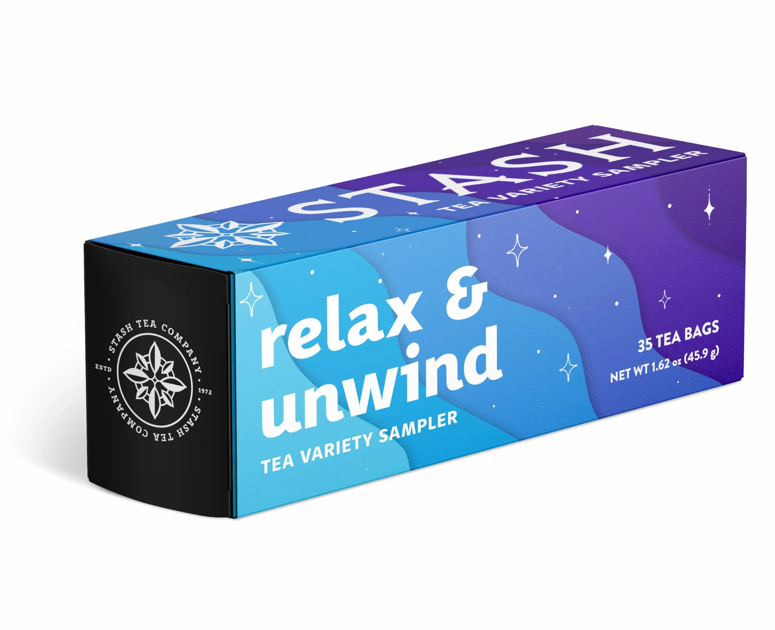 Stash Tea Relax and Unwind - Juego de regalo de té especial surtido, infusiones calmantes para ayudar a la relajación, 7 sabores, 35 bolsitas de té