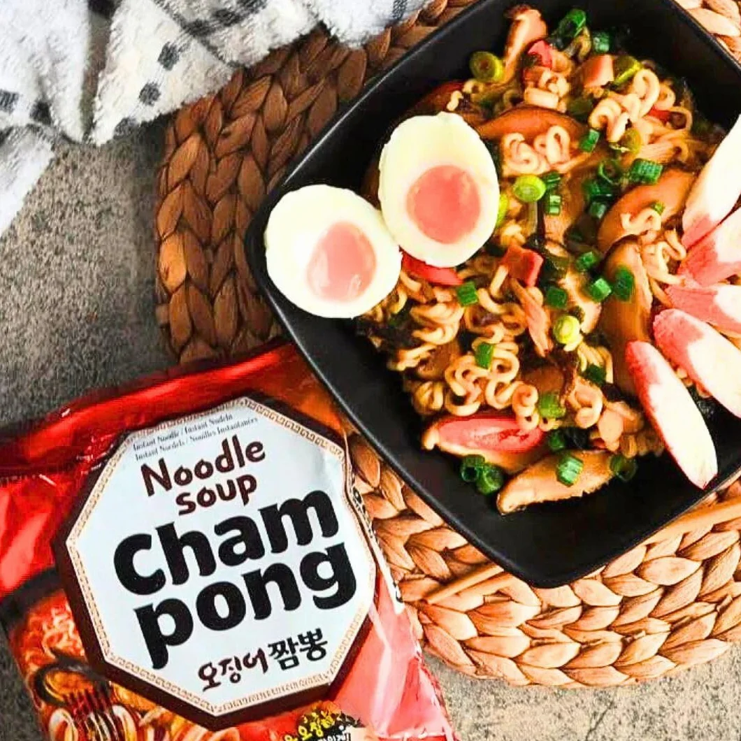 Korean Market | Ramyun Cham Pong Sabor Marisco | Ramen Coreano Instantáneo | Pack 20 | 124g