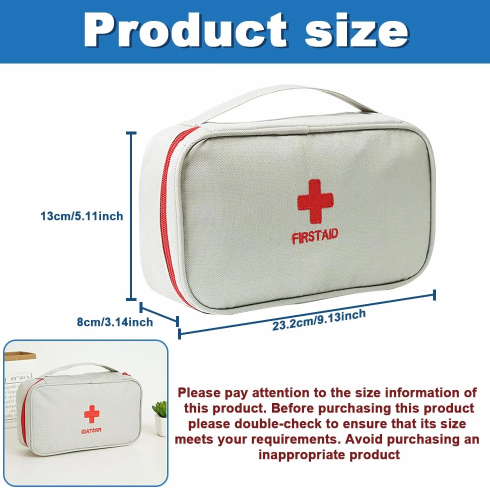 Bolsa de Primeros Auxilios Vacía Pequeña, Borsa Pronto Soccorso Vuota para Hogar Oficina Vehículo Camping