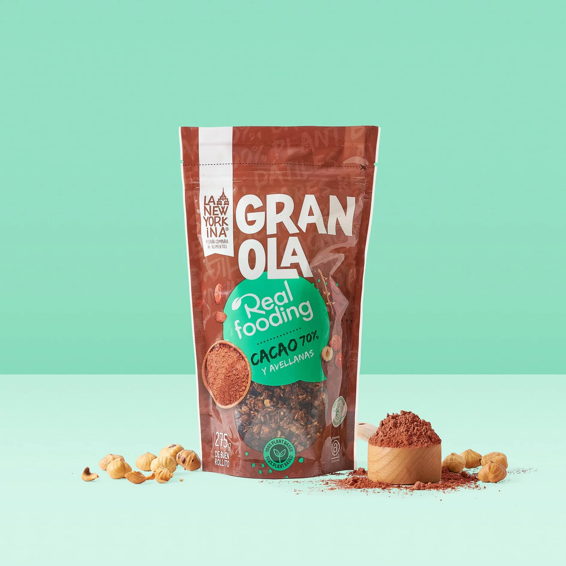 La Newyorkina Granola Real Fooding Con Cacao 70%, Avellanas y Pasta de Dátil