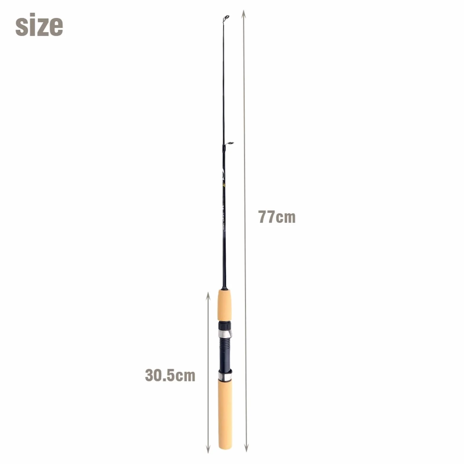 VBESTLIFE Mini Caña de Pescar de Hielo Retráctil Fibra de Vidrio