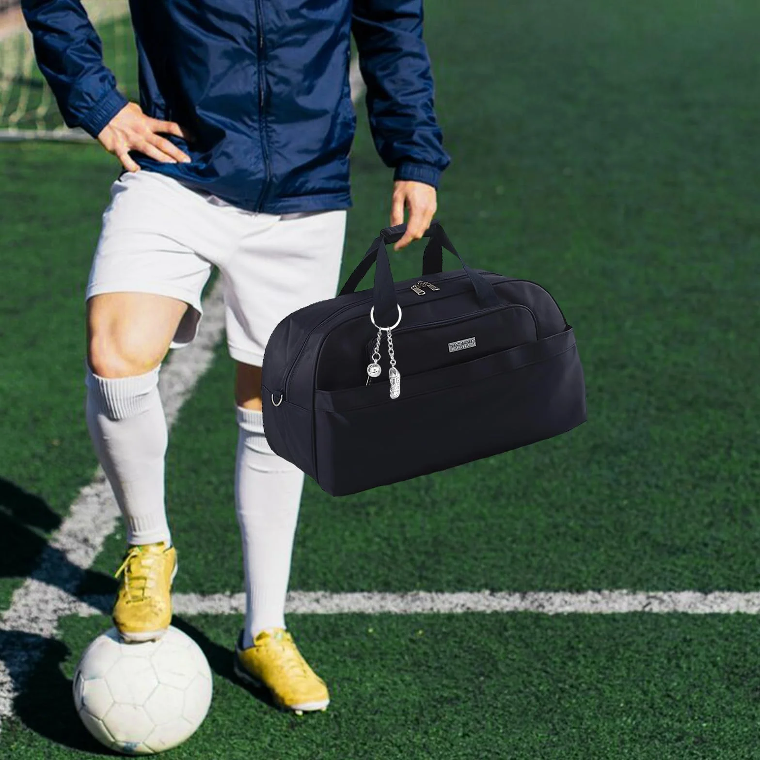 Llavero de Fútbol Plateado Mini Bota y Balón para Niños y Adultos