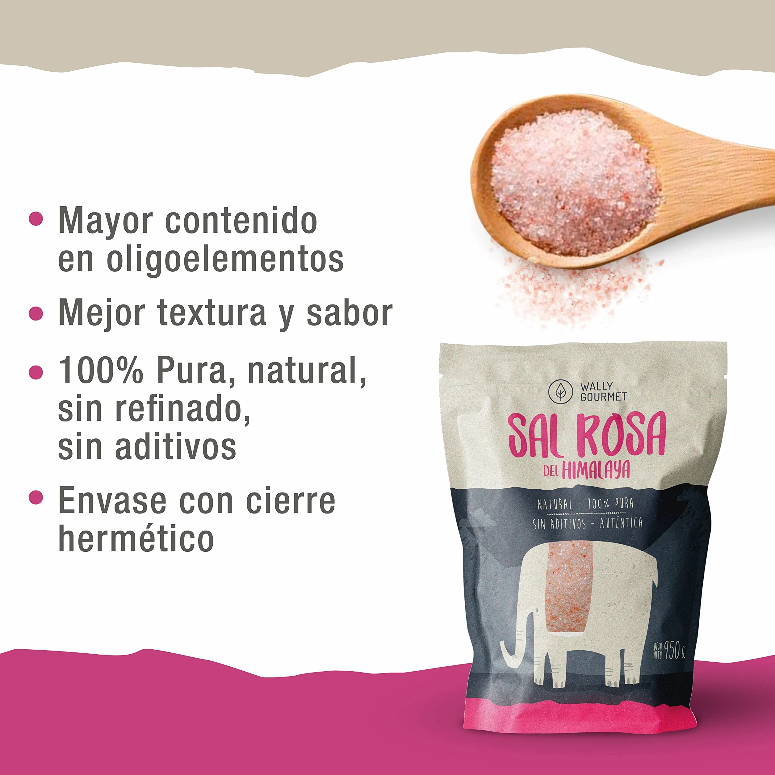 Sal Rosa Del Himalaya, Fina, 100% Natural, Sin Aditivos, Sin Refinado. Mayor Contenido En Oligoelementos. Para Sazonar Y Condimentar. Origen: Punjab, Pakistán.