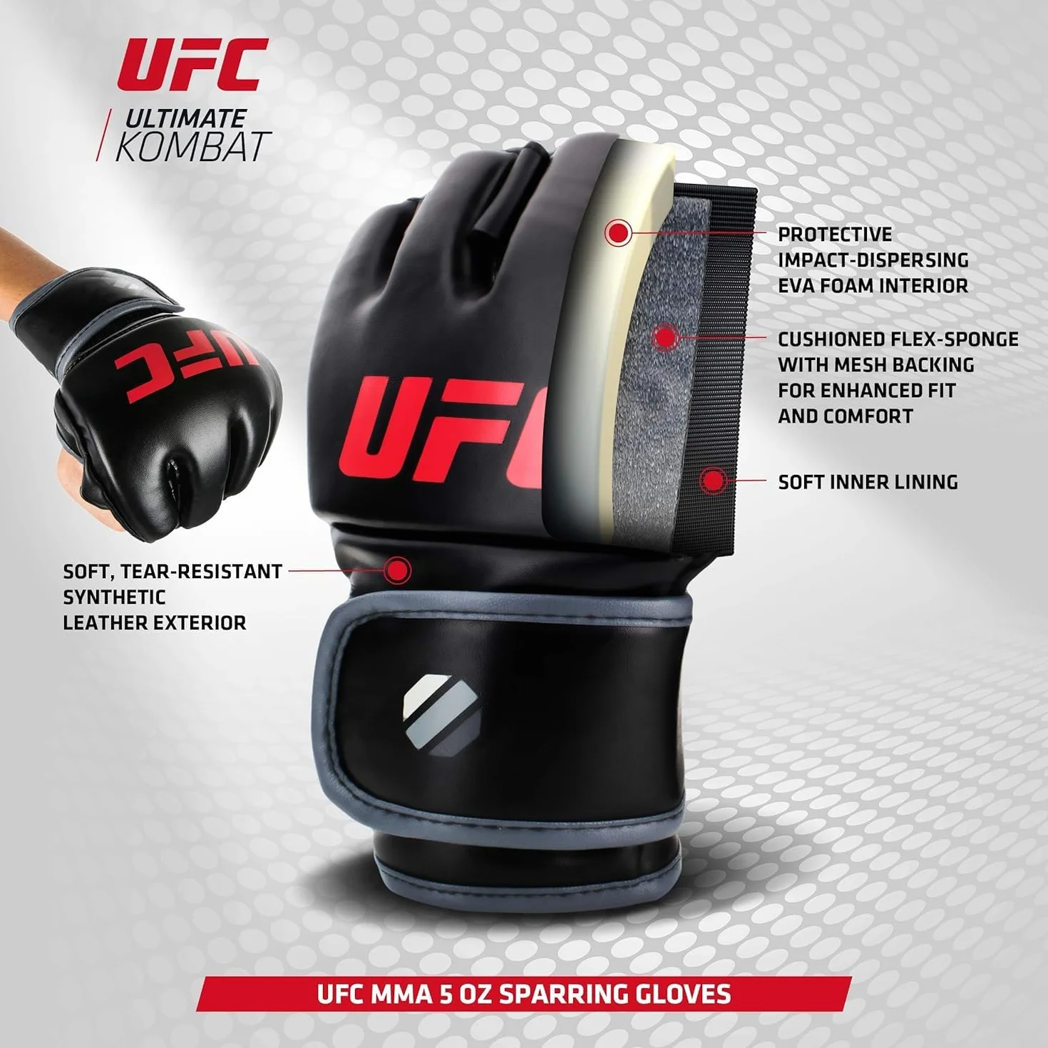 UFC Guantes de Combate MMA 5 onzas