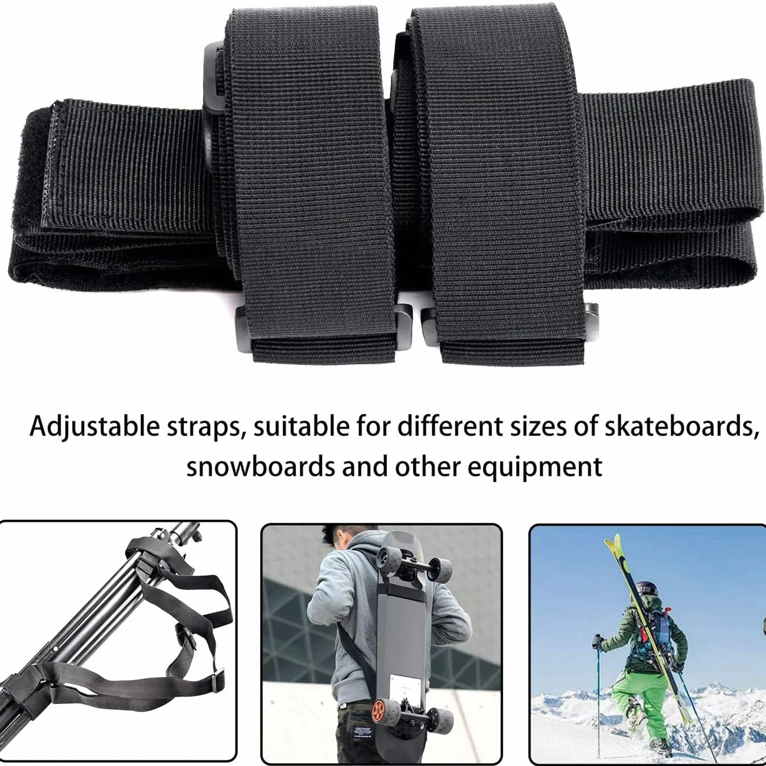 Correa de Transporte Mochila Ajustable para Snowboard Longboard Monopatín Equipo