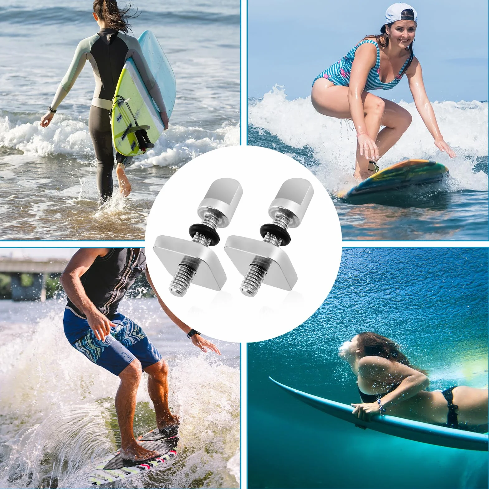 Tornillo para Tabla de Surf Acero Inoxidable Kit de Repuesto 5 Piezas