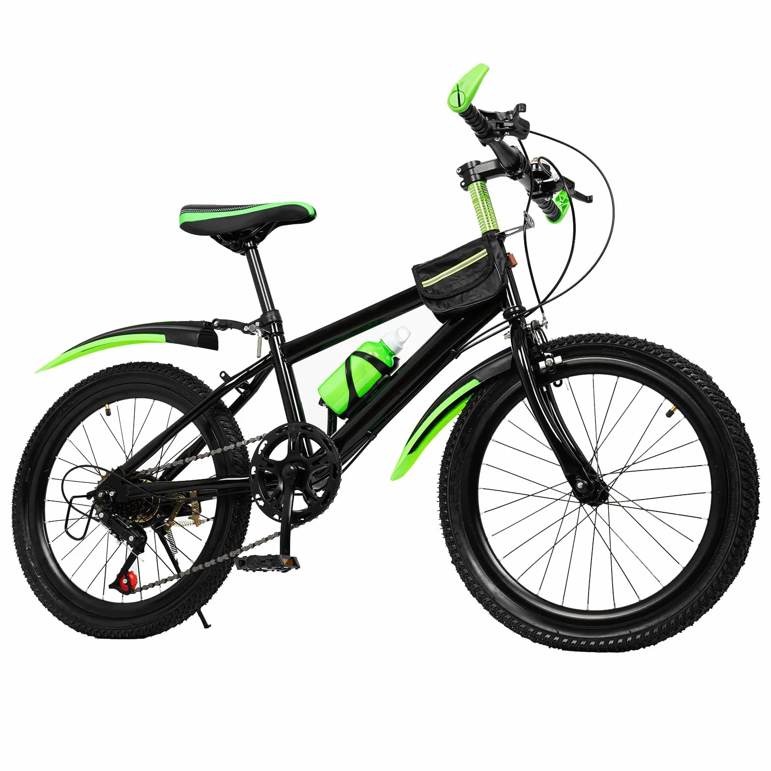 Bicicleta de montaña de 20 pulgadas, 6 velocidades, bicicleta de montaña para niños y niñas, bicicleta de montaña con campana de brújula y soporte para vaso de agua, bicicleta juvenil con