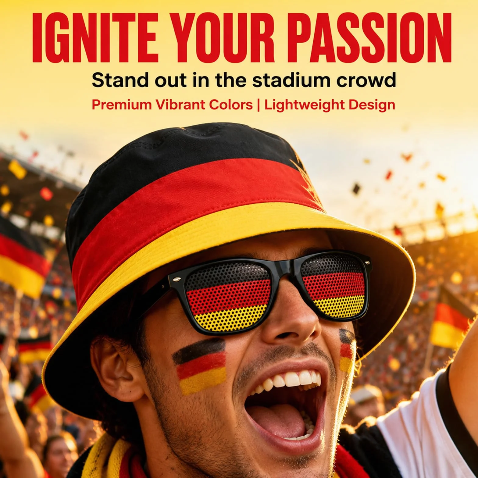 Alemania Gorra Gafas Accesorios Fútbol Fiesta 2 Piezas