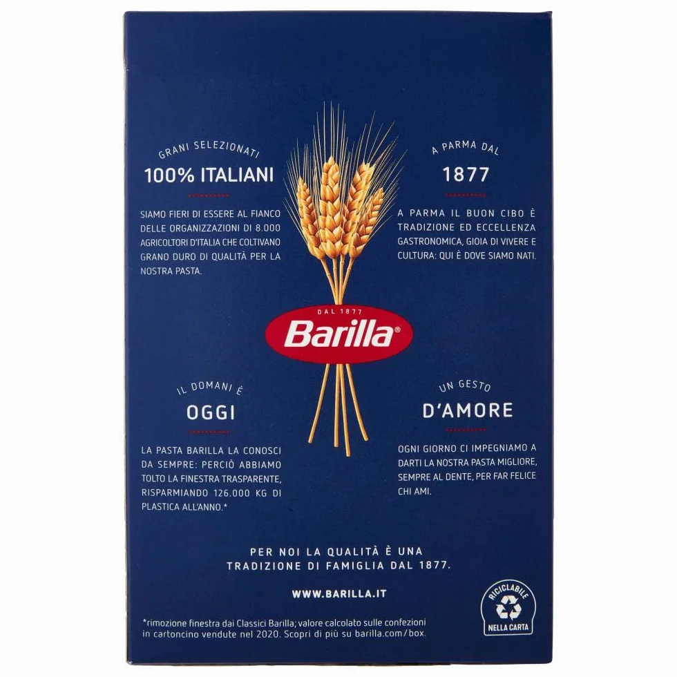 Barilla 20x Rigatoni Pasta No. 89. Italian Pasta 500g