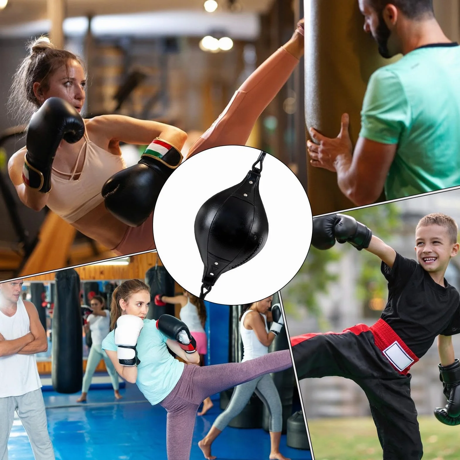 Bolsa de Punching Doble Fin Poliuretano para Ejercicio Coordinación Entrenamiento
