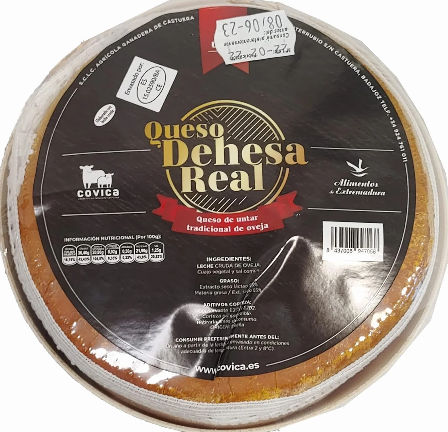 Dehesa Real Queso de la Serena de Extremadura 850 g queso para untar oveja