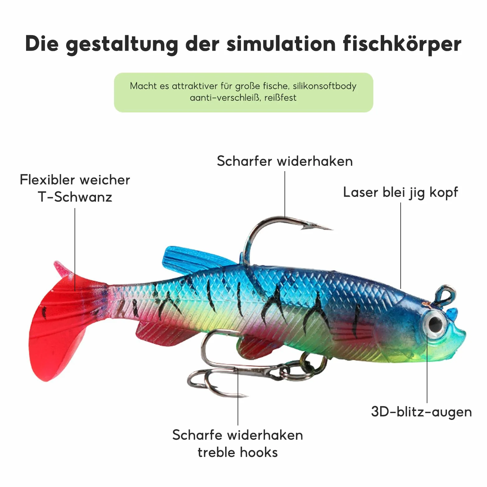 Señuelos de pesca 10 unidades goma cabeza jig artificiales agua dulce salada regalo perca mandarina boca caballo tilapia