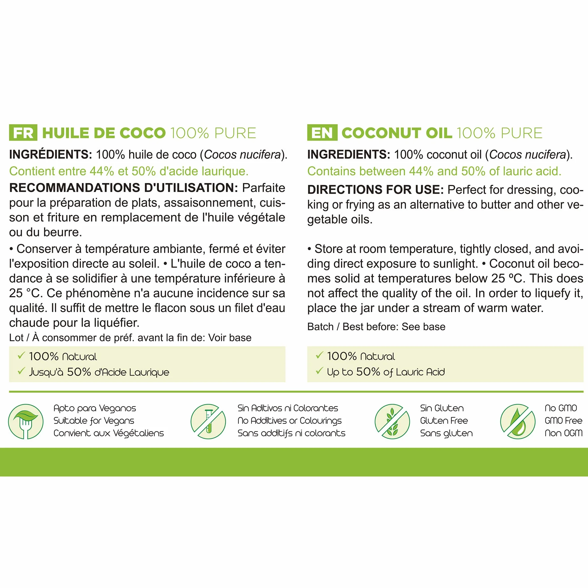 MARNYS Aceite de Coco Alimentario 100% Puro Natural 900ml