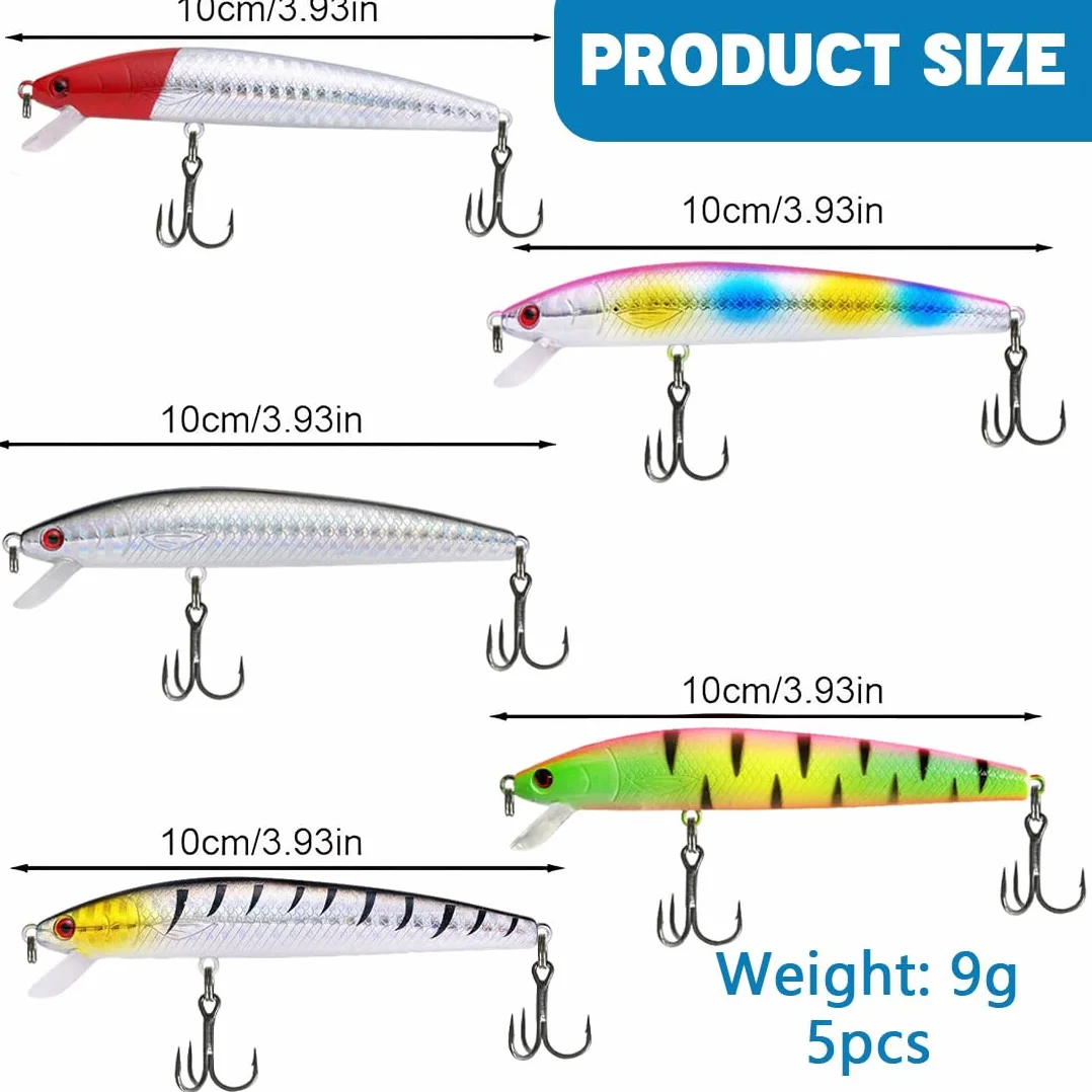 Señuelos Pesca Metal Cebos Artificiales Trucha Perca Lucio 5 Piezas