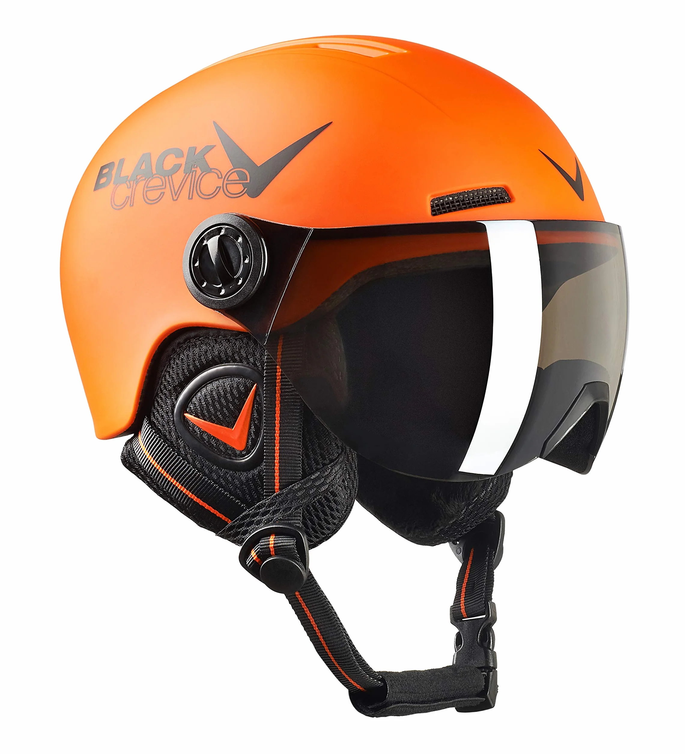 BLACK CREVICE Casco de esquí para niños Leogang Visera Estilo Piloto Transpirable Tamaño Ajustable