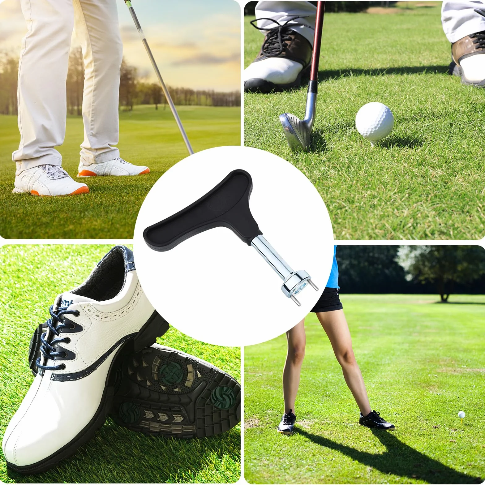 Llave Tacos Zapato de Golf, Herramienta Multifunción para Quitar Clavos, Ajuste Calas Universal