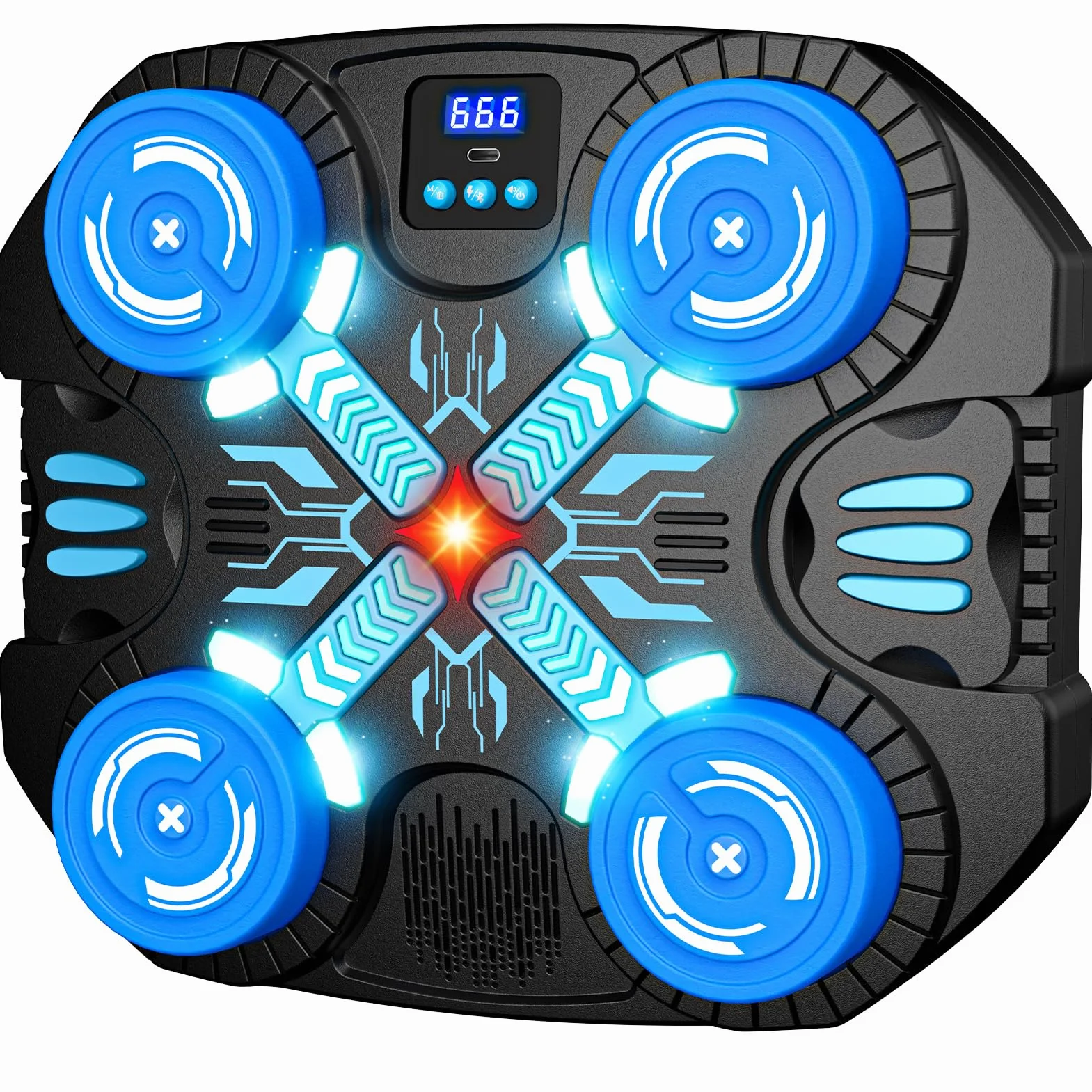 Máquina de Boxeo Musical para Niños con Guantes, Bluetooth, 3 Modos de Juego, Pantalla LED, Saco de Boxeo de Pared, Juguete 3-12 años