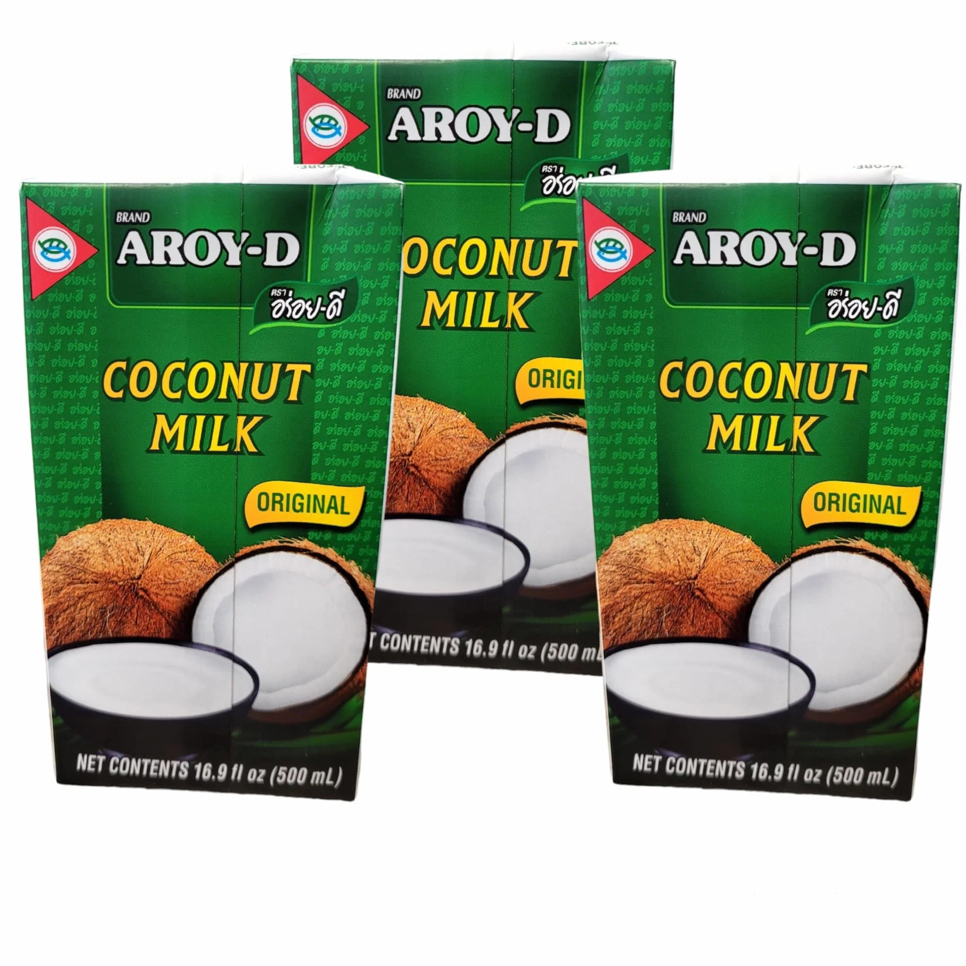 Aroy-D Leche de Coco 500ml Tetrapack Pack de 3