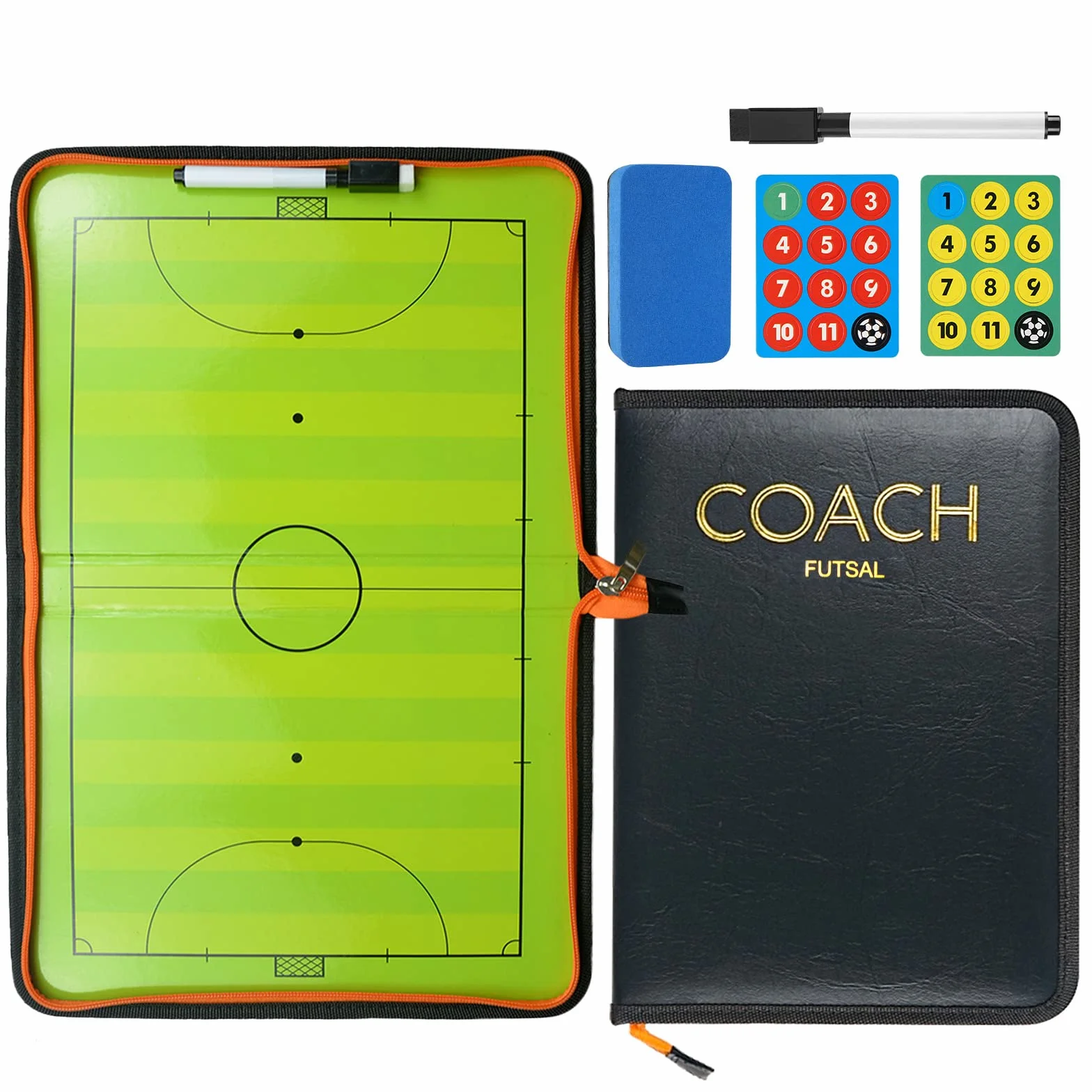 Pizarra Futbol Entrenador Magnética Plegable Táctica con Lapiceros Borrador