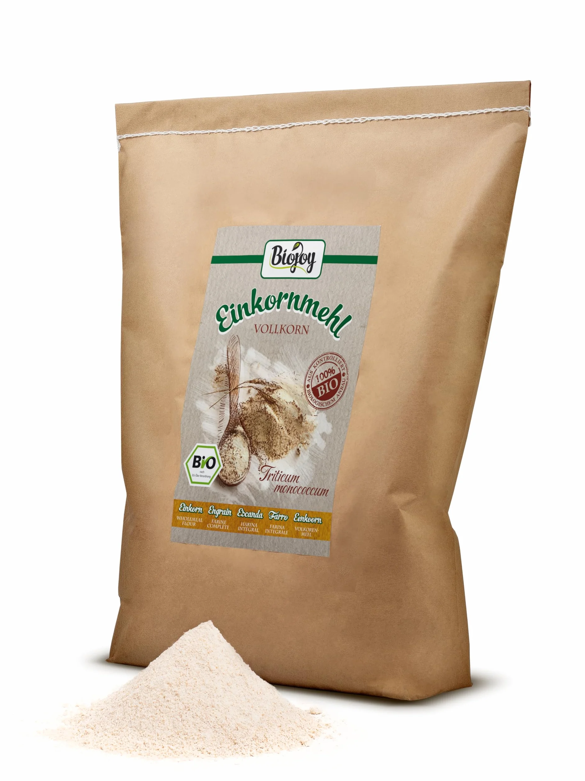 Biojoy Harina de Escanda Integral Ecológica (5 kg), Granos de Escanda molidas (Triticum monococcum)