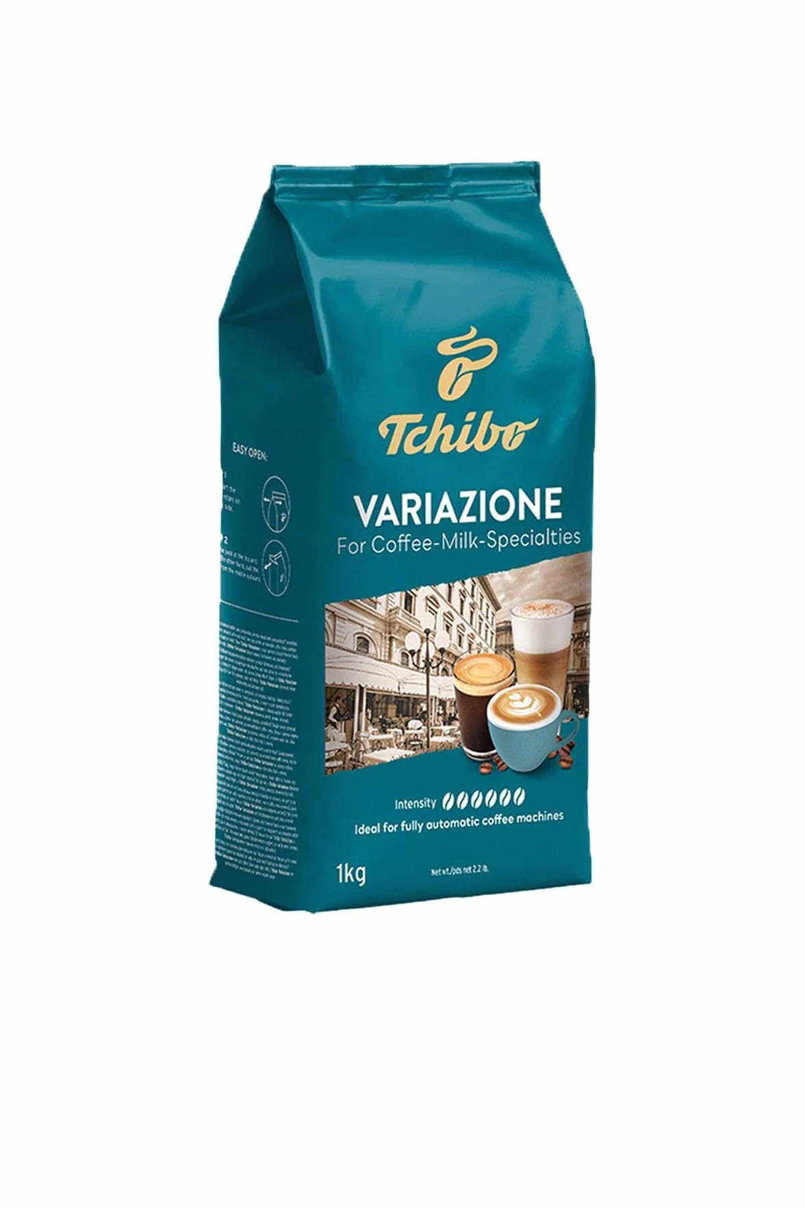 Tchibo Variazione Café en Grano Premium para Especialidades con Leche, Mezcla Brasil y Vietnam, Intensidad 6/6, 1 kg