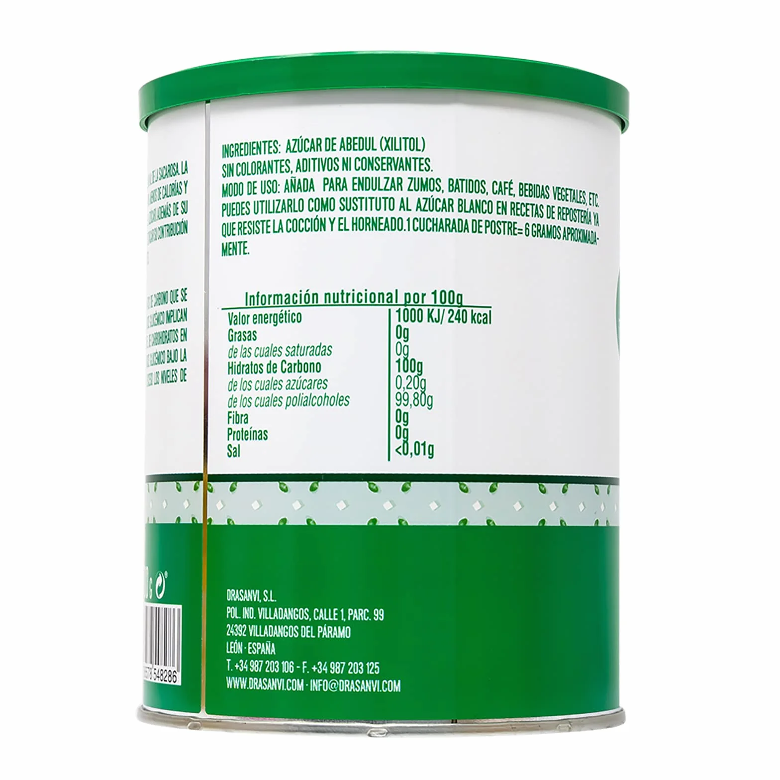 Drasanvi ECOSANA AZÚCAR ABEDUL CERTIFICADO BIO by - Bajo Índice Glucémico - VEGANO - SIN GLUTEN - 500g