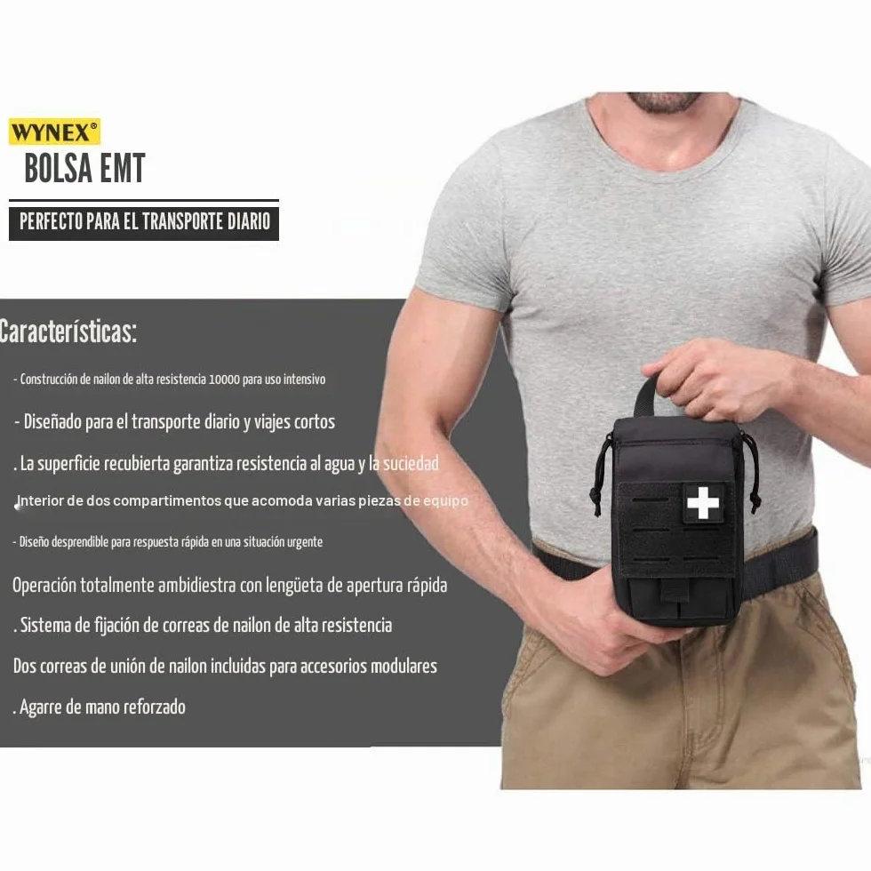 WYNEX Bolsa táctica primeros auxilios diseño cortado láser Molle EMT IFAK supervivencia organizadora médica emergencia
