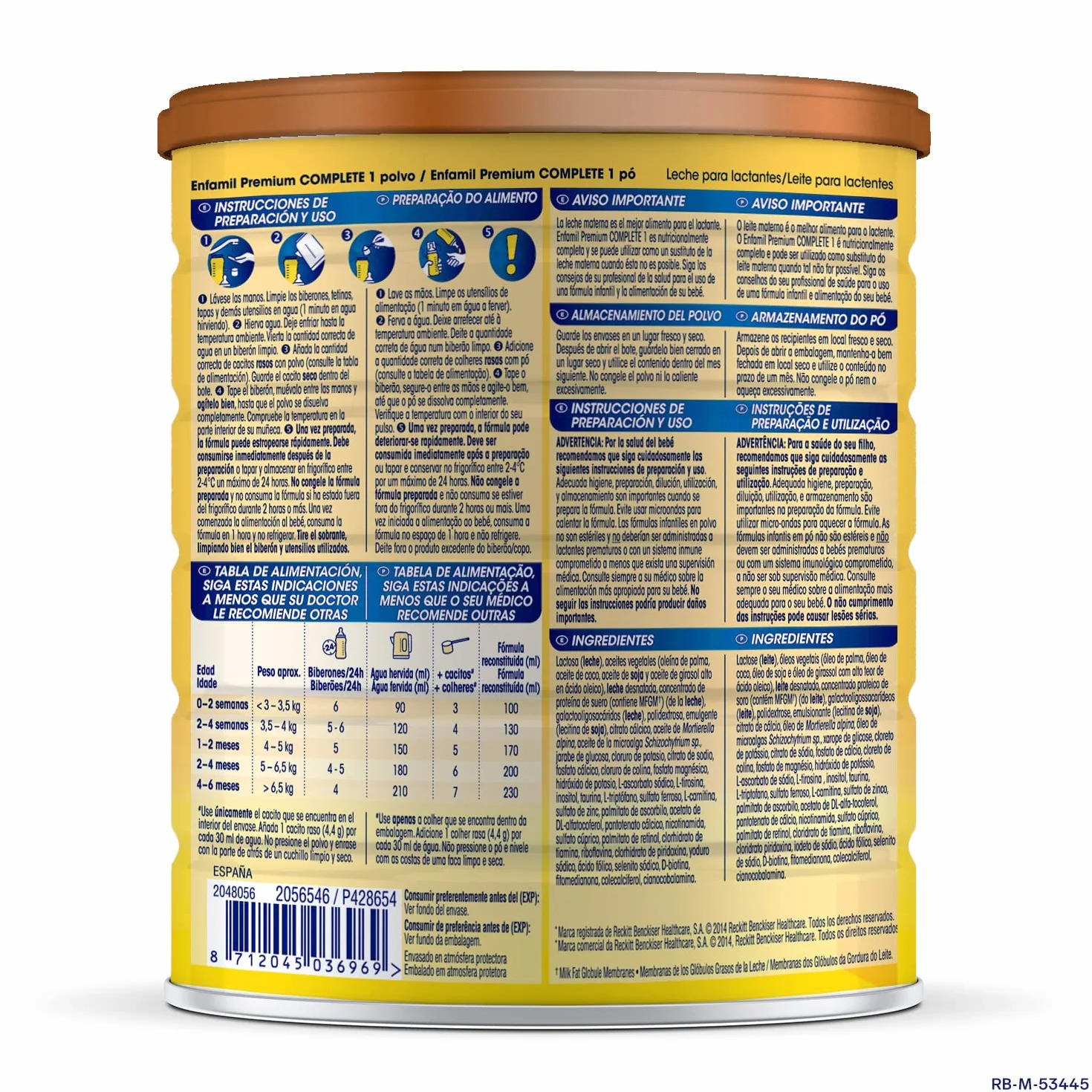 Enfamil Complete 1 Leche infantil para lactantes 0-6 meses 800 gr
