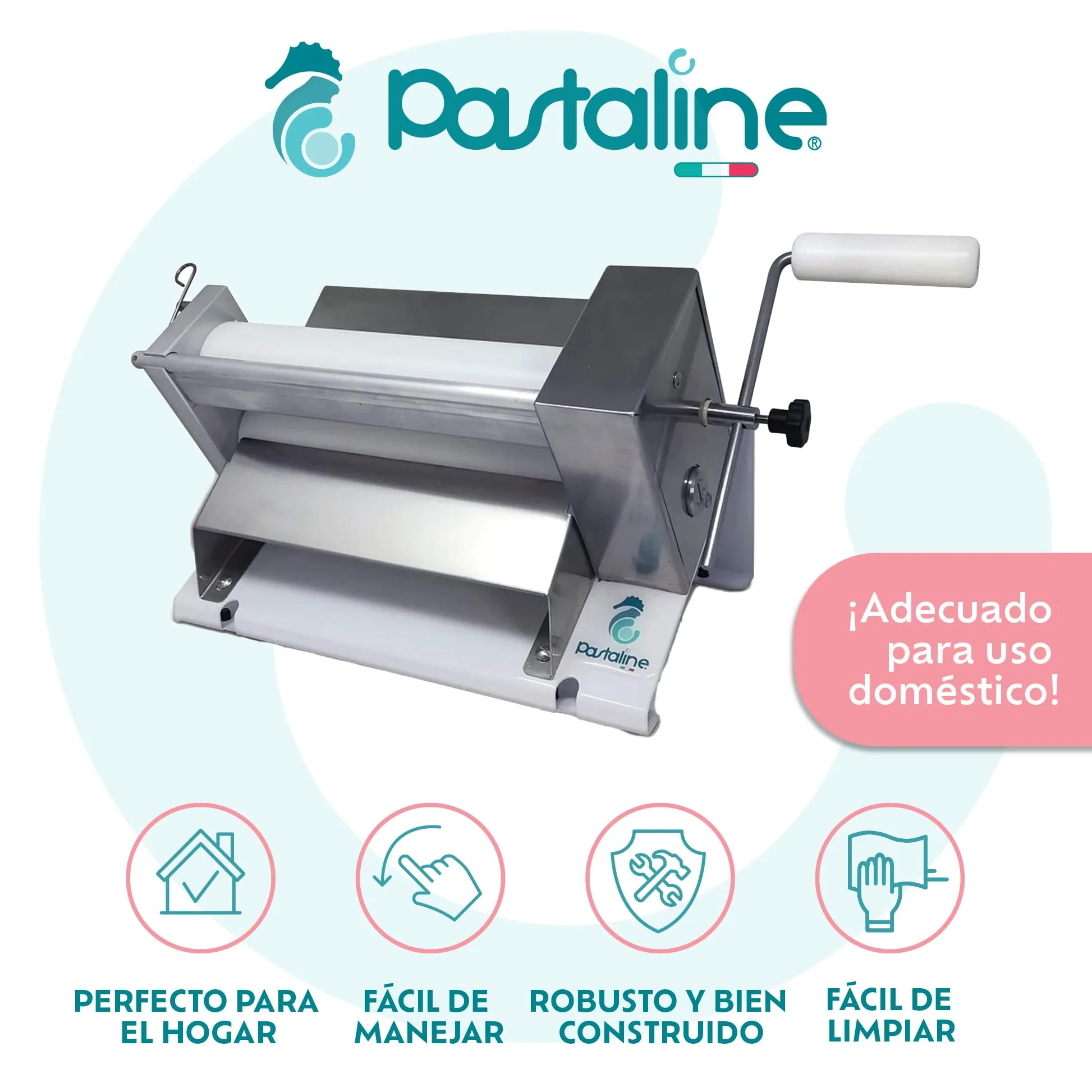 Pastaline Máquina Laminadora de Masa Manual - Laminadora de Fondant Sfogliafacile para Glaseado, Mazapán y Hojaldre | Máquina de Fondant de Fácil Instalación para Hogar o Pequeña Cocina Comercial