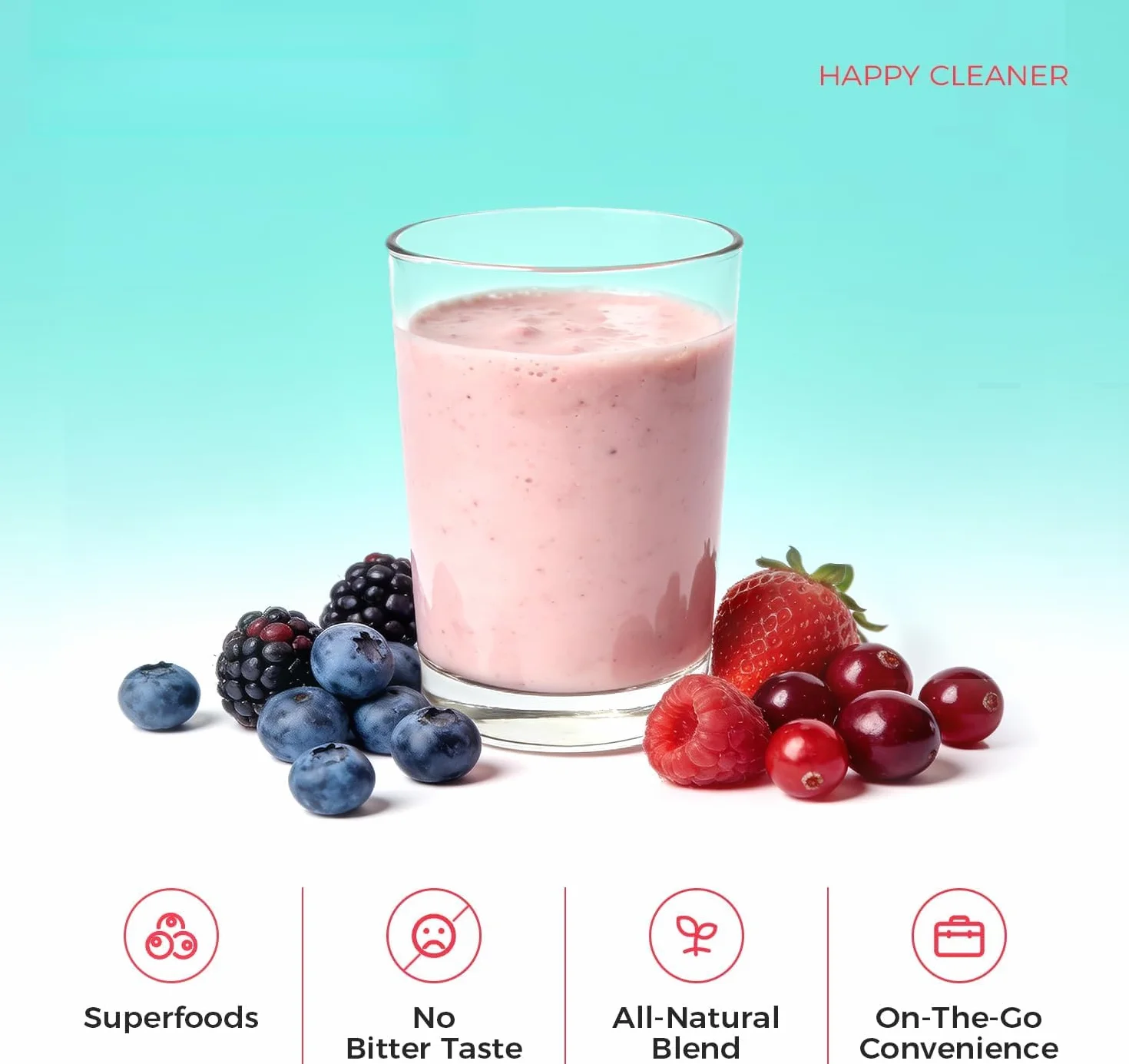 Happy Cleaner Digestive Powder: una bebida suave diaria que ayuda a la digestión y mantiene la salud intestinal. Sabor natural a frutos rojos sin azúcar. Embalaje de bolsitas independientes y portátil