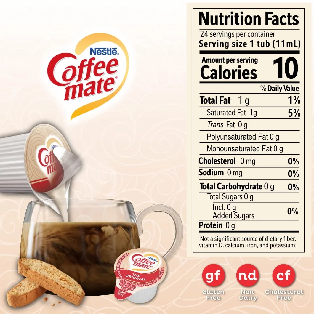 Coffee-mate Original Coffee Creamer Liquid Singles, 24 Count Pack of 4
