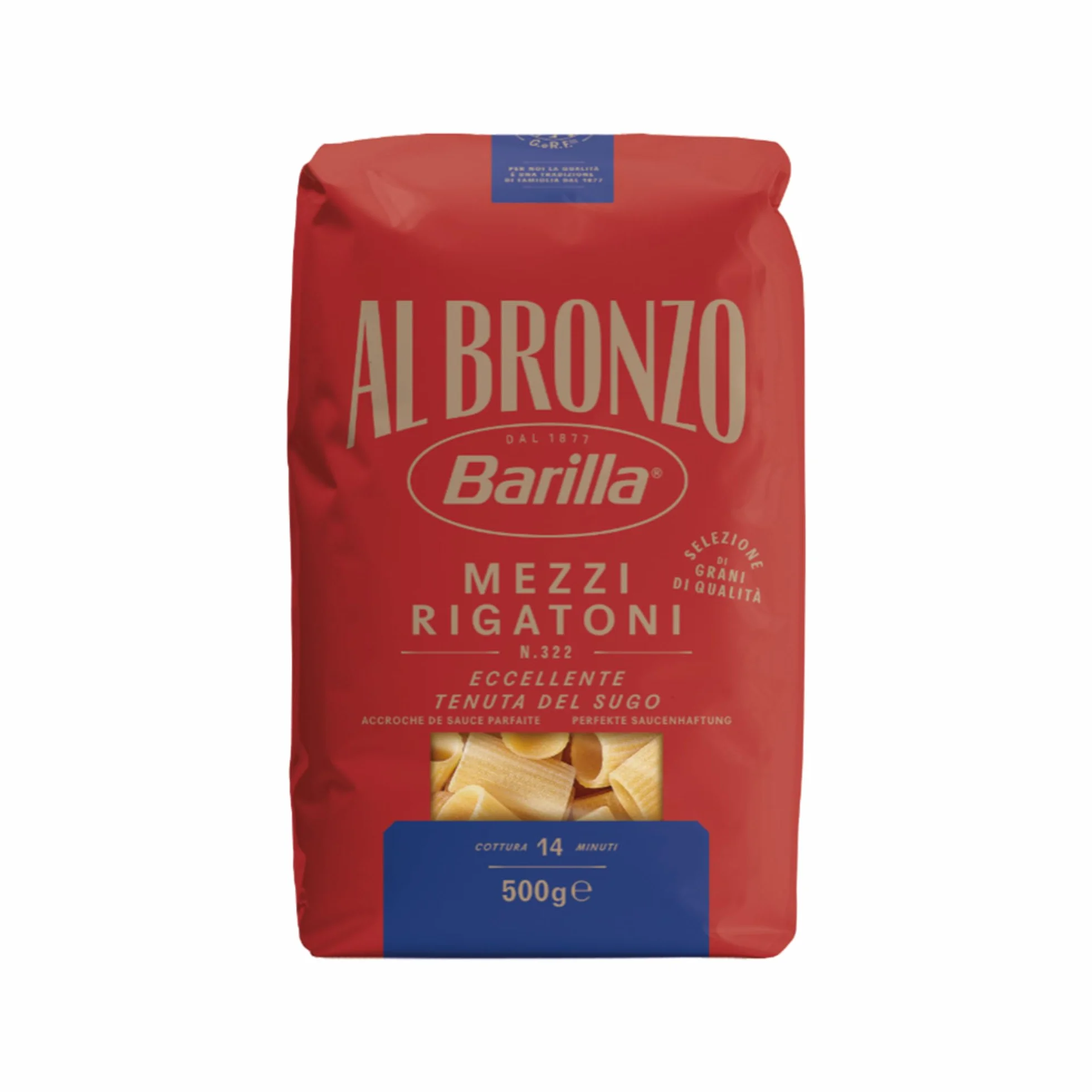 Barilla Al Bronzo Mezzi Rigatoni 500g